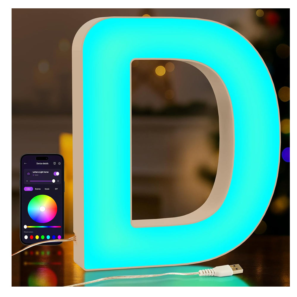 LED Letter D USB Colour Changing Night Light
