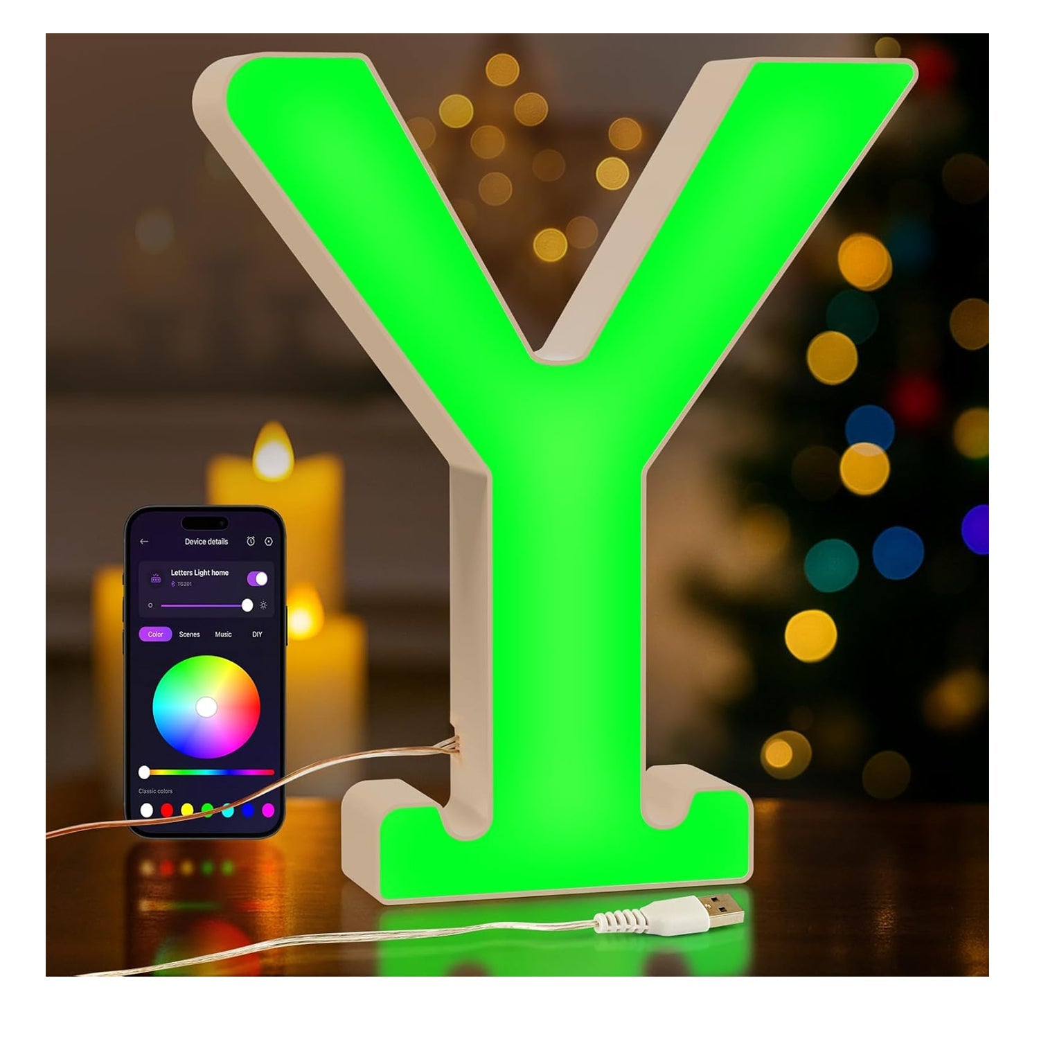 LED Letter Y Colour Changing USB Night Light