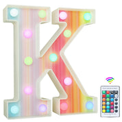 Rainbow LED Marquee Letter K – Color Changing Night Light