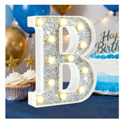 LED Silver Letter B Light – Glitter Alphabet Night Light