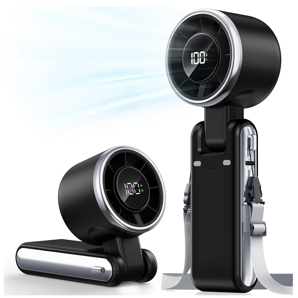 Portable Handheld Turbo Fan – 5-Speed Rechargeable Mini Fan