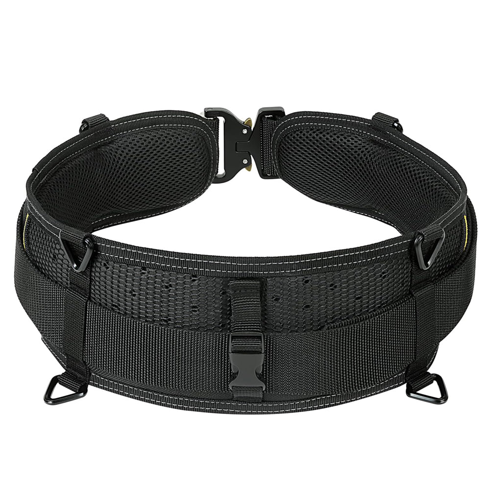 Padded 33'' Tool Belt for Men, Adjustable Work Belt with Heavy Duty Buckle Back Support for Carpenters, Electricians & Gardeners