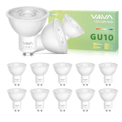 GU10 LED Bulbs Cool White 7W 12-Pack 6000K Spotlight