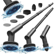 HOTO Cordless Electric Spin Scrubber, IPX7 Full Body Waterproof Bathroom Cleaning Brush, Max 22 in-lb, Shower Scrubber Brush with Long Handle, 6 Brush Heads, Power Scrubber for Bathroom, Floor, Tile
