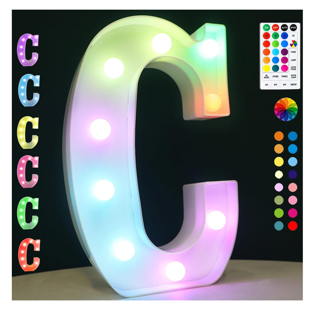 Color Changing LED Marquee Letter C Light