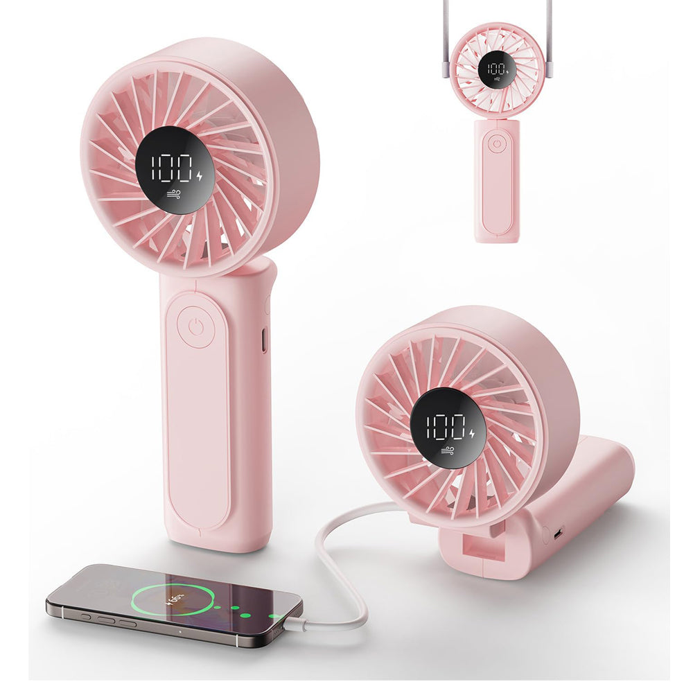 Portable Handheld Fan 4000mAh 6-Speed Foldable Mini Fan