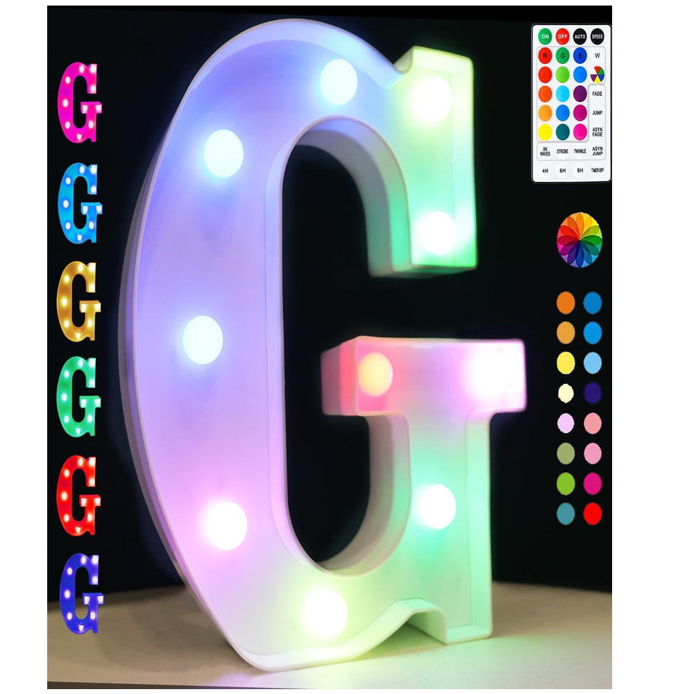 RGB LED Marquee Letter G Light with Remote