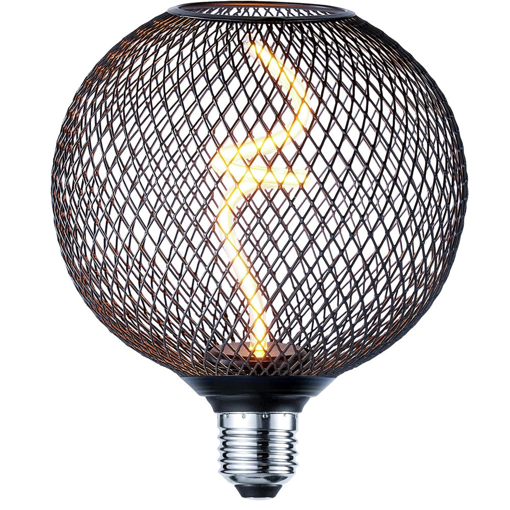 LED Dimmable E27 Edison Globe Bulb 5W 1800K Metal Cage