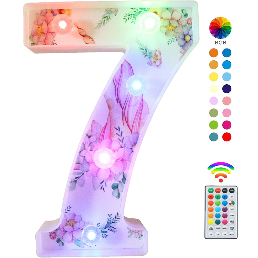 Unicorn LED Number 7 Light 18 Color Changing