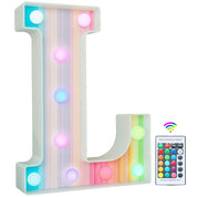 Rainbow LED Letter Light L Remote Color Changing
