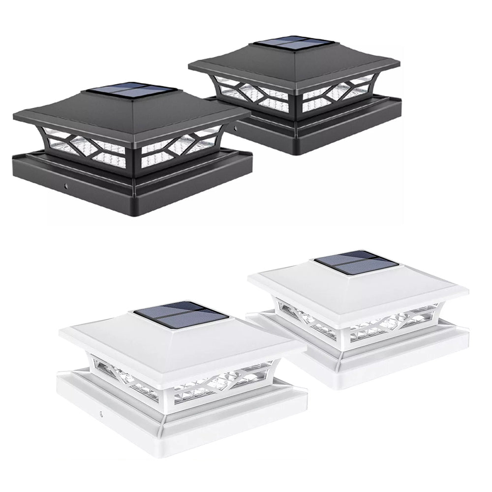 Outdoor Solar LED Deck Post Lights Warm & Cool White Waterproof