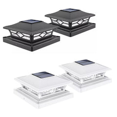 Outdoor Solar LED Deck Post Lights Warm & Cool White Waterproof