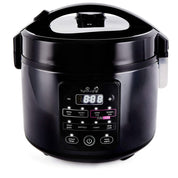 Yum Asia Kumo YumCarb Rice Cooker with Ceramic Bowl – 5.5 Cup (1L), Fuzzy Logic, 8 Cooking Functions – Dark Stainless Steel