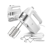 LILPARTNER 450W Electric Hand Mixer with Scale Cup & Storage Case – Silver White