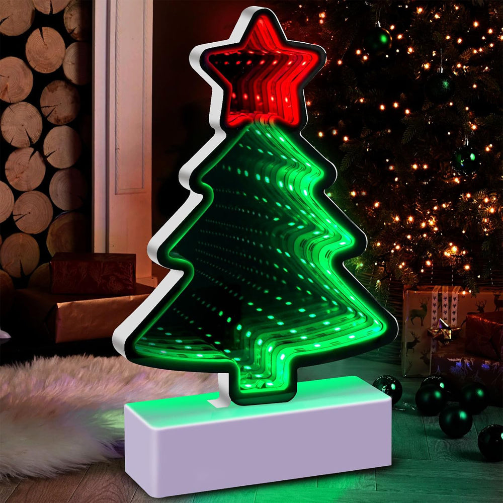Colourful LED festive lights mini Christmas tree decoration
