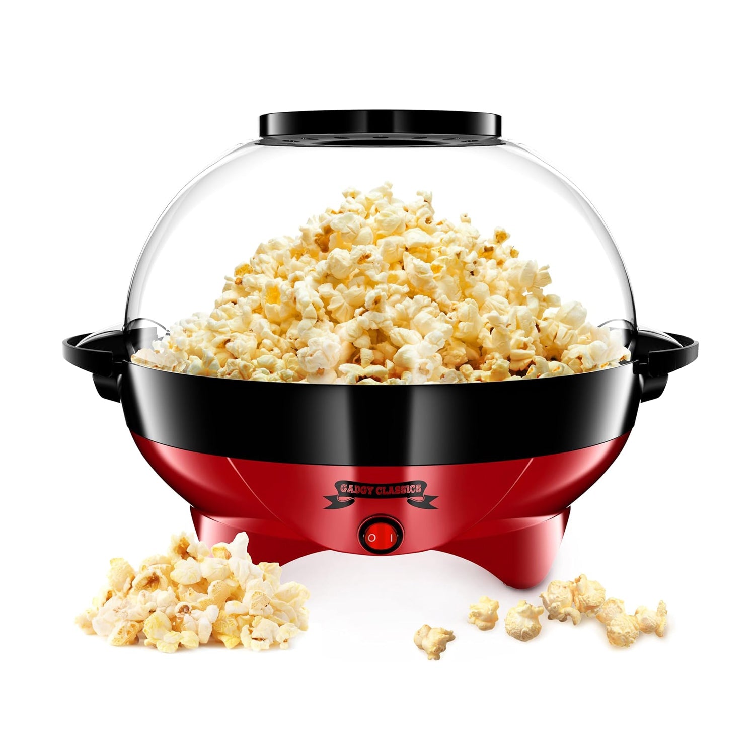 Gadgy® 800W Round Popcorn Maker – Non-Stick, Fast & Quiet Popcorn Machine