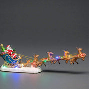 Santa sleigh reindeer decoration with LED festive lights