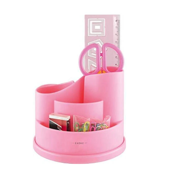Rotating Pink Pencil Holder – Desk Organiser & Pen Caddy for Stationery Storage