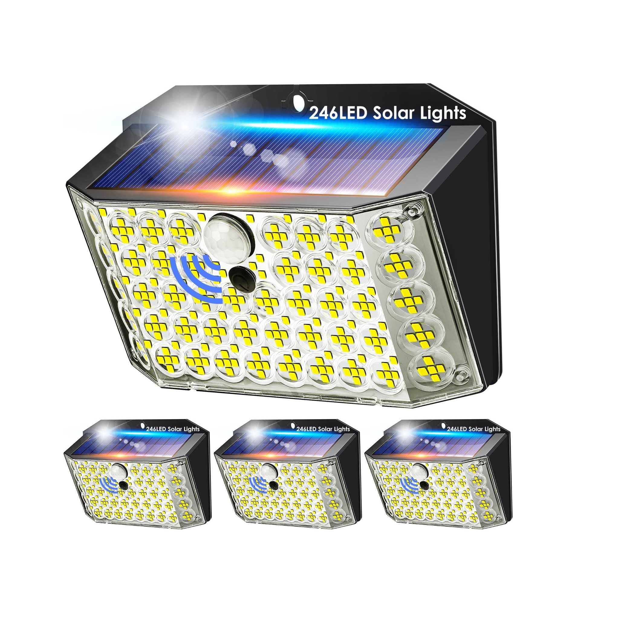 Solar Security Lights – 246 LED, Motion Sensor, Waterproof