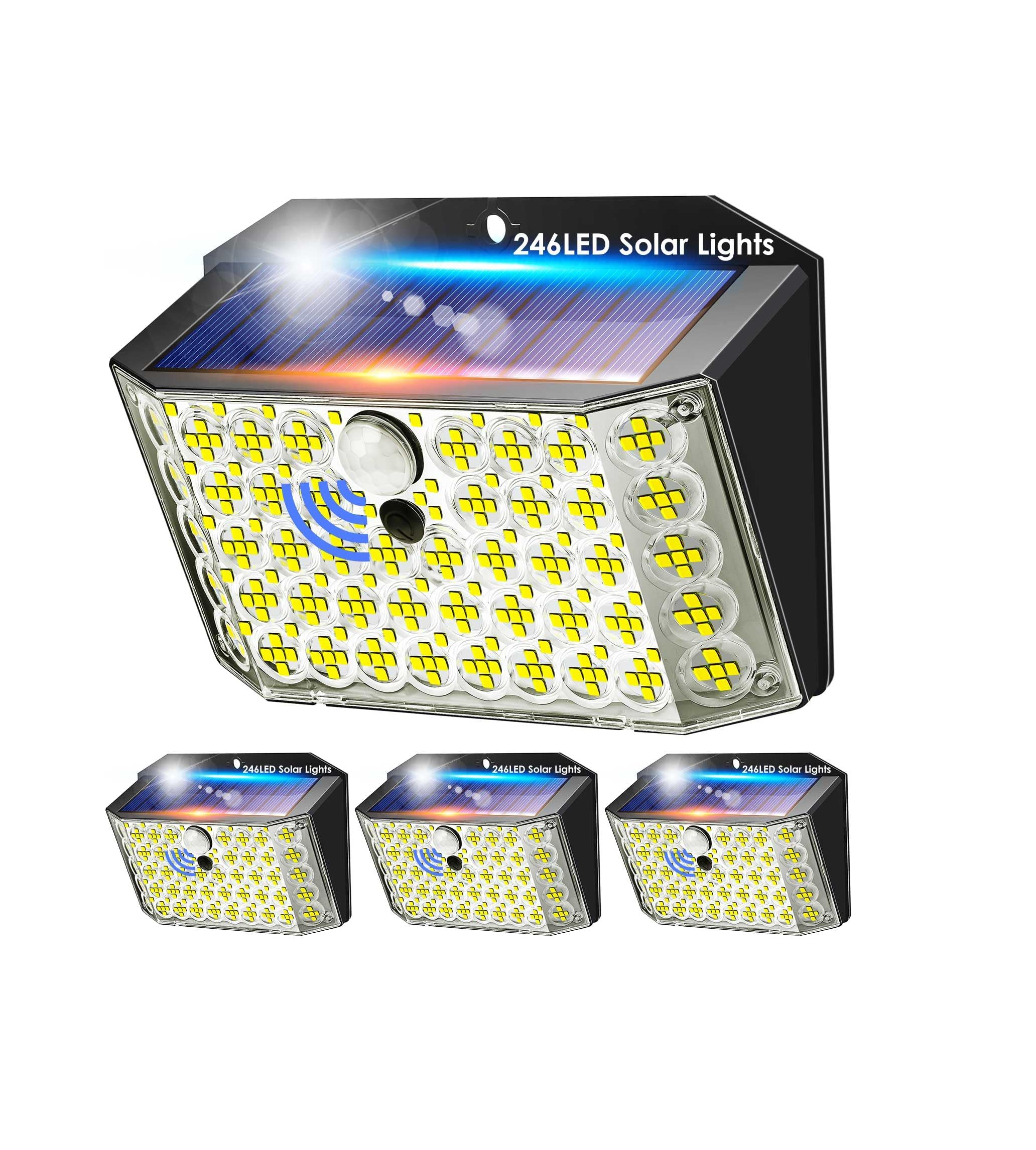 Solar Security Lights – 246 LED, Motion Sensor, Waterproof