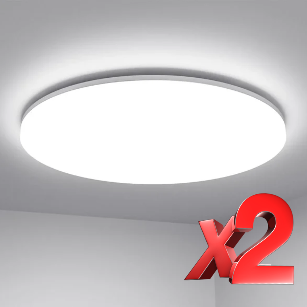 48W LED Bathroom Ceiling Light – IP54 Waterproof Flush Mount Ceiling Light, 4230 Lumens, 6000K Daylight White, Large Round LED Ceiling Lamp for Bathroom, Kitchen, Bedroom, Living Room, Hallway & Office