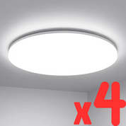 48W LED Bathroom Ceiling Light – IP54 Waterproof Flush Mount Ceiling Light, 4230 Lumens, 6000K Daylight White, Large Round LED Ceiling Lamp for Bathroom, Kitchen, Bedroom, Living Room, Hallway & Office