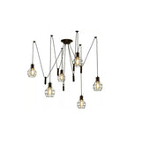 Vintage Industrial 6 Way Chandelier Ceiling Pendant Light Cage Spider Retro Lamp