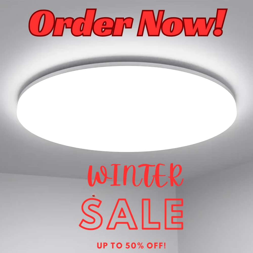 48W LED Bathroom Ceiling Light, 4230 Lumens, IP54 Waterproof, 6000K Daylight White, Flush Mount, Large Round Light