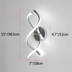 Wall-mounted light fixture with dimensions indicated on a gray background