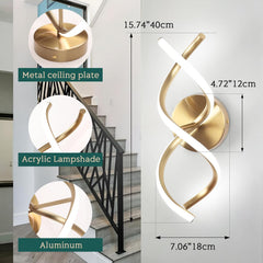 Wall-mounted light fixture with metal ceiling plate, acrylic lampshade, and aluminum construction, shown with measurements.