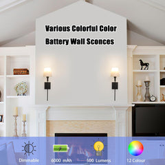 Wall sconces with decorative elements in a home setting