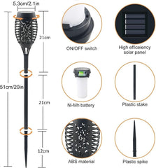 Warm LED Solar Torch Lights

