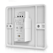 White electronic device with labels on a white background