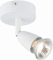 White spotlight with glass cover on a white background