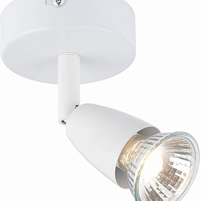 White spotlight with glass cover on a white background