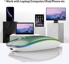 Wireless mouse with electronic devices on a white background