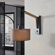 Wooden wall light with switch

