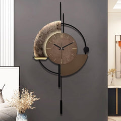Decorative Silent Wall Clock with Pendulum 16.5x31.5in