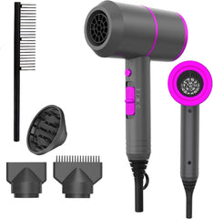 Professional Ionic Hair Dryer 2000W – Fast Drying with Diffuser, 2 Nozzles, 3 Heat & 2 Speed Settings