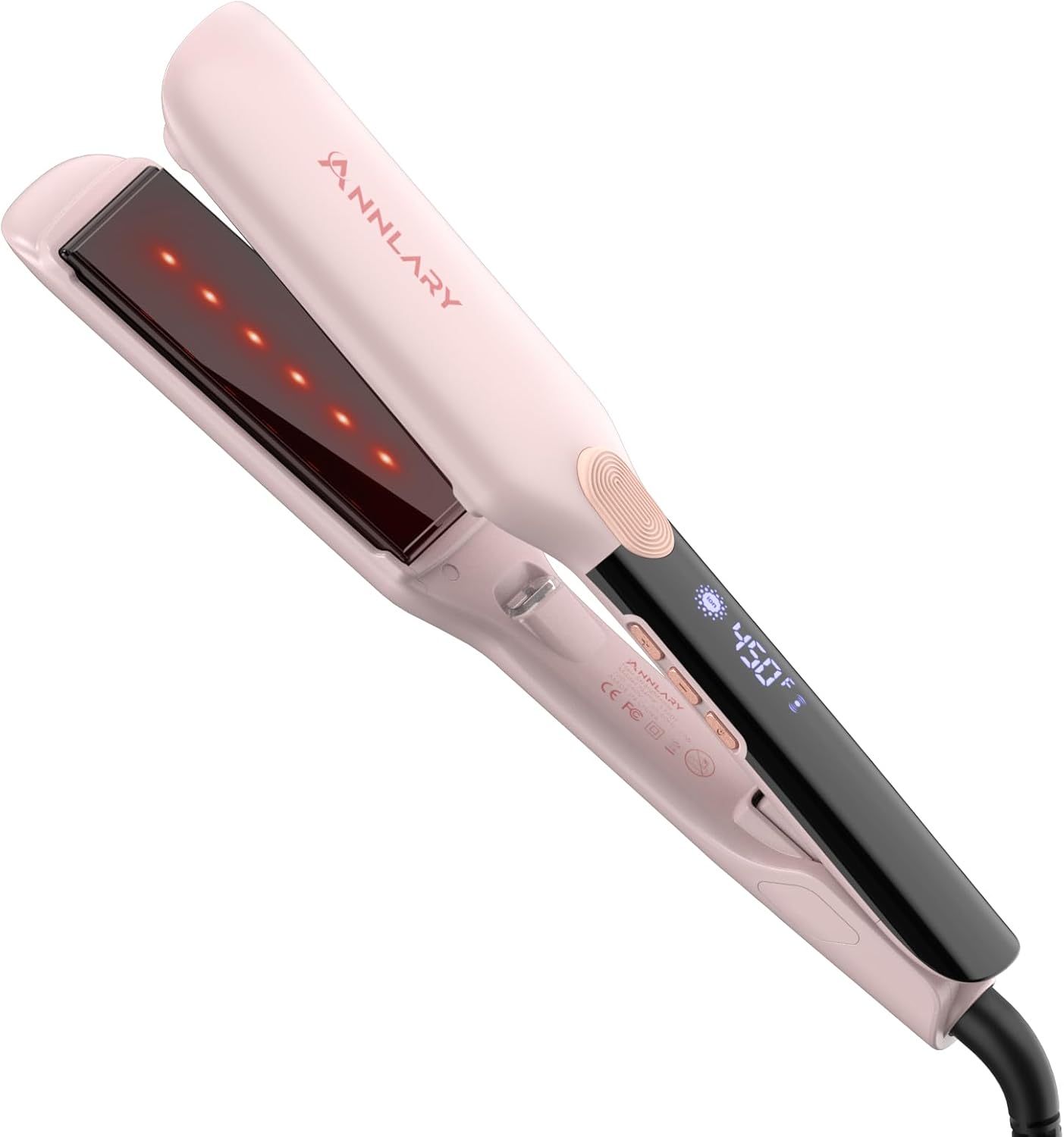 Infrared Ionic Hair Straightener – 1.75” Ceramic Flat Iron with Vibration & LCD Control