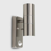 Modern Stainless Steel Up/Down Wall Light with PIR Motion Sensor – Outdoor Security Light, GU10 Base | Home Décor & Improvement Essential