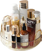 360° Rotating Makeup Organizer – Large Capacity Cosmetic & Vanity Storage (Gold)