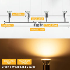 LED Ceiling Light Rotatable, 4 Way Adjustable Modern Ceiling Spotlights for Kitchen