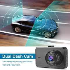 Car Dash Camera Front & Rear Supports SD Card Up to 128GB Full HD 1080P 4.0