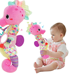 Baby Sensory Toys 0-12 Months – Musical Tummy Time Toy with Mirror, Rattles & Teether