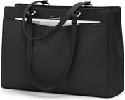 15.6" Waterproof Leather Tote Handbag – Professional Briefcase & Large Shopper Bag