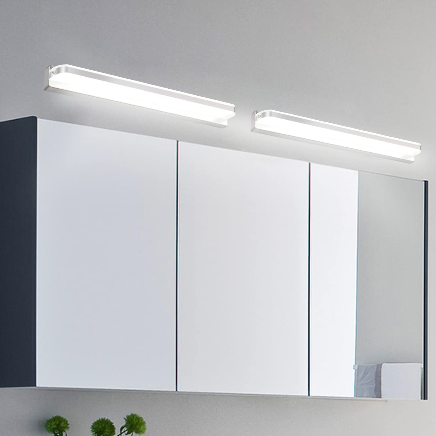 LED Mirror Front Light 9W, Front Lighting IP44 for Mirror, Bathroom Over Mirror Light, Stainless Steel Base Bathroom Wall Light