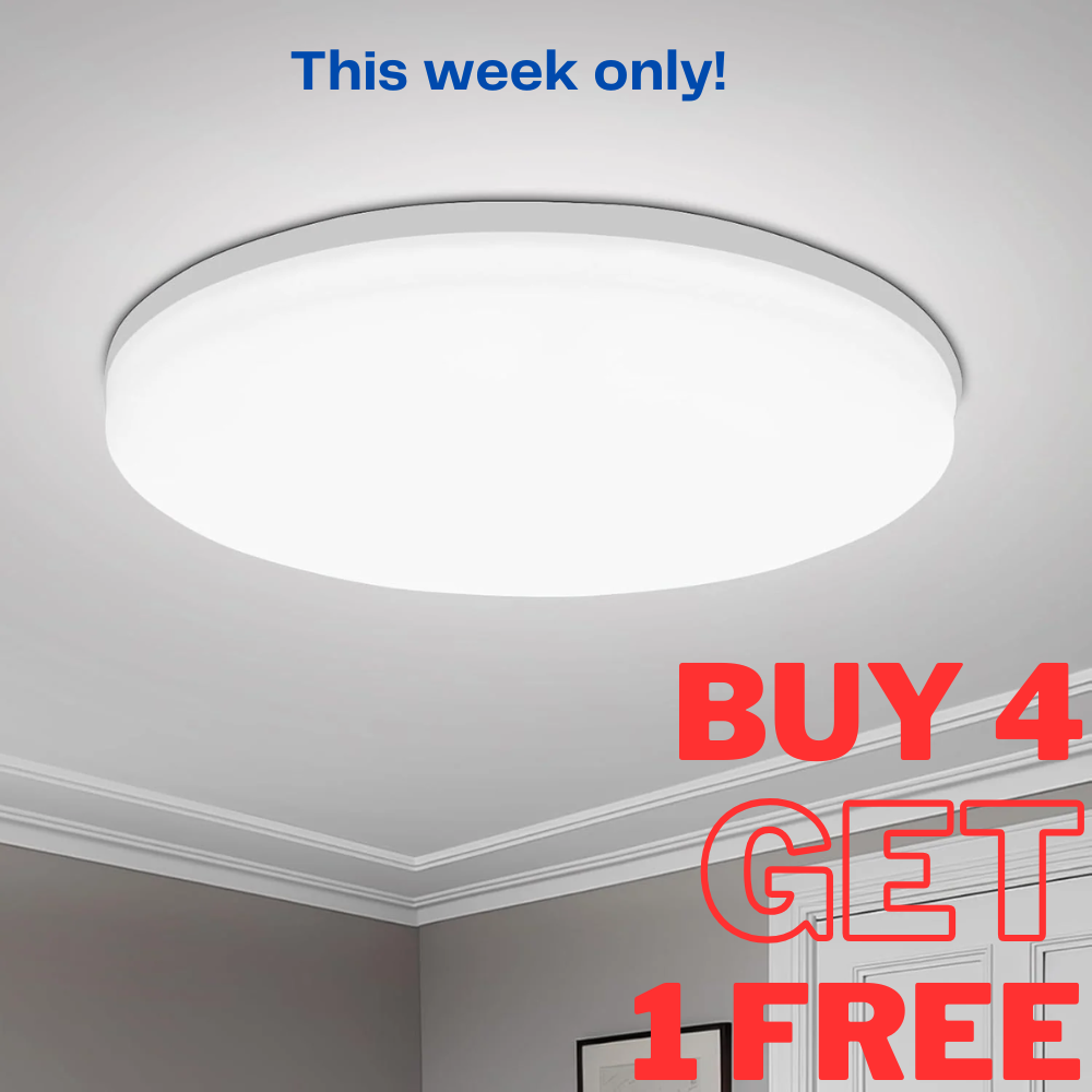 24W Bathroom Ceiling Light, Round LED Ceiling Light, 6000K Cool White, IP44 Waterproof Flush Mount Dome Ceiling Lamp for Bathroom, Bedroom, Hallway, Stairs, Corridor, Balcony & Bulkhead