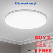 24W Bathroom Ceiling Light, Round LED Ceiling Light, 6000K Cool White, IP44 Waterproof Flush Mount Dome Ceiling Lamp for Bathroom, Bedroom, Hallway, Stairs, Corridor, Balcony & Bulkhead