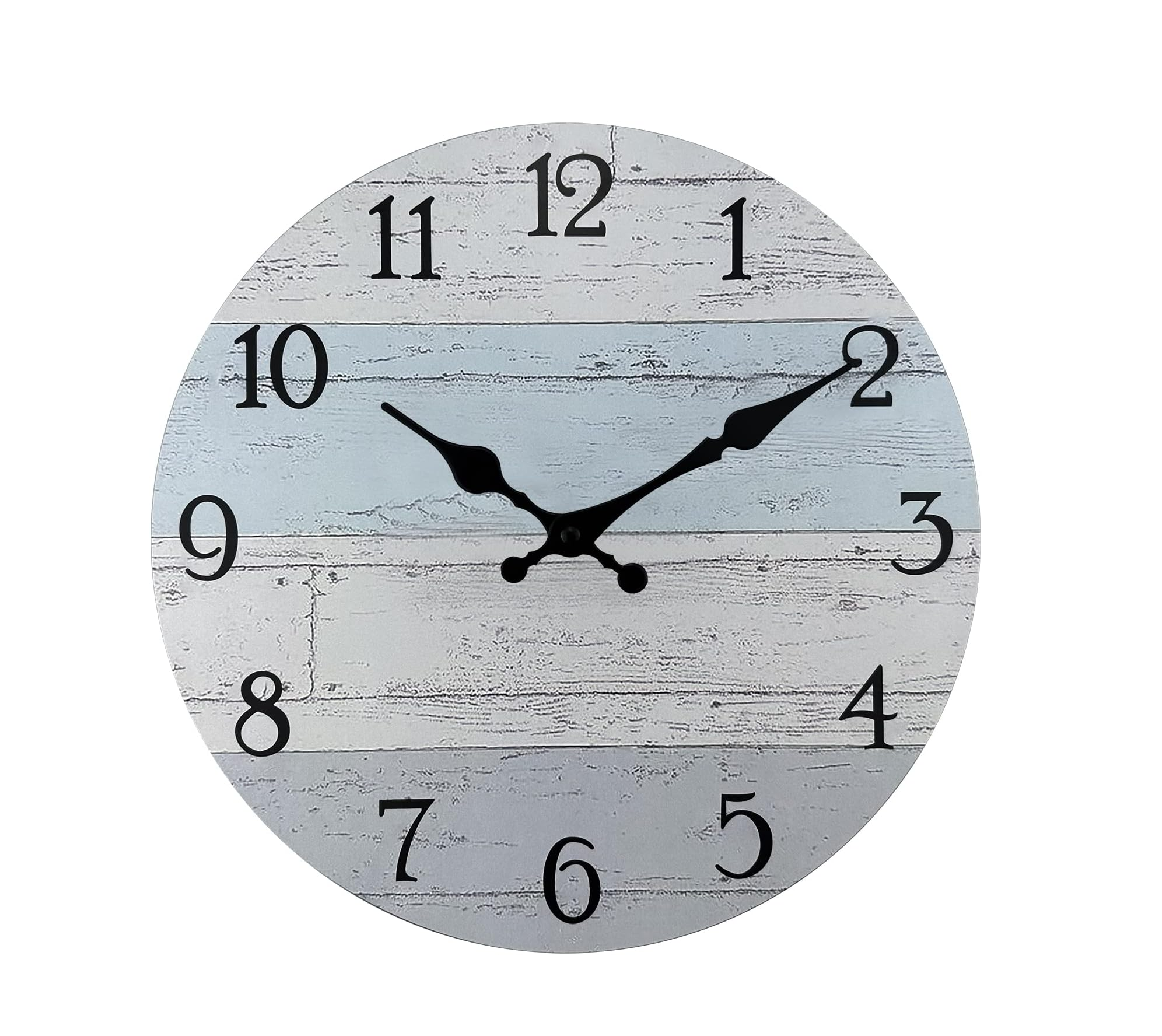 Frameless Wooden Wall Clock – Silent Quartz, Rustic Decorative for Home